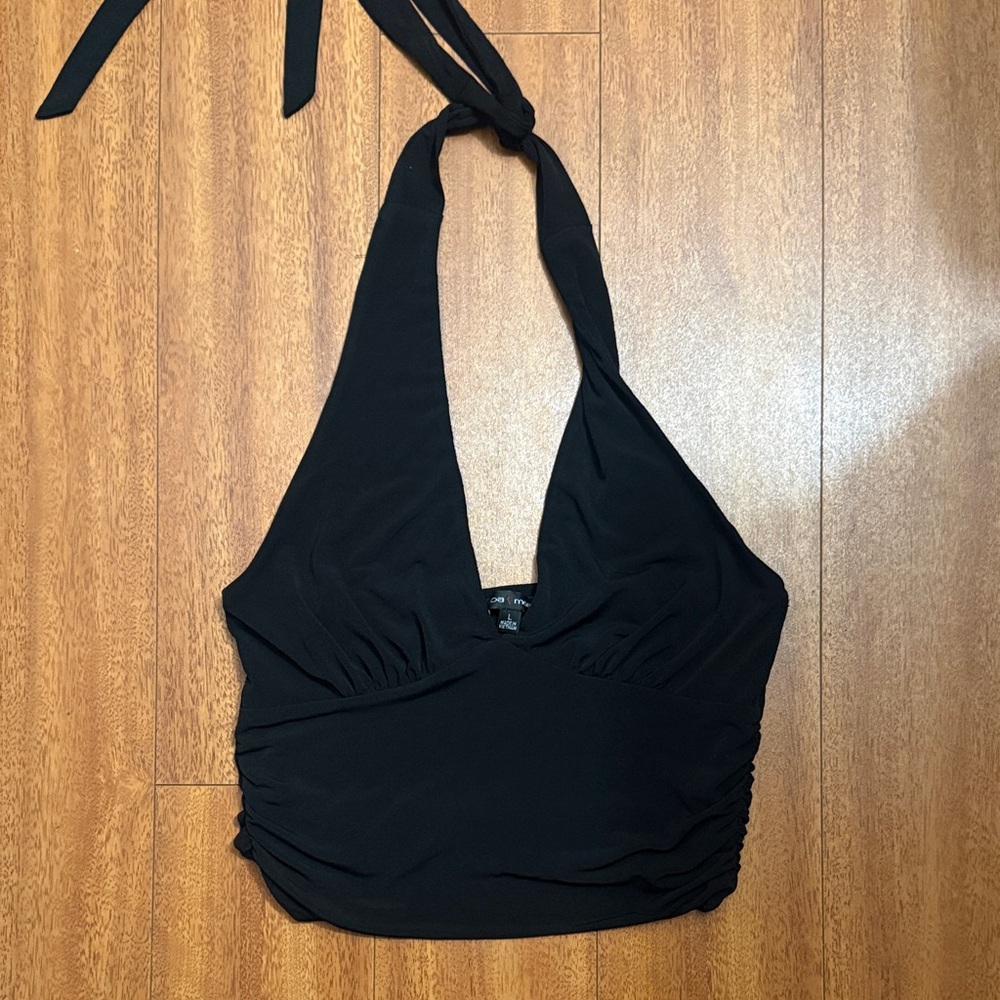 Black Halter Crop Top